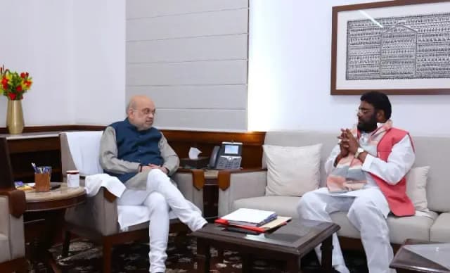 संसद भवन में पूर्व सांसद नरेंद्र कुशवाहा की गृह मंत्री से शिष्टाचार भेंट